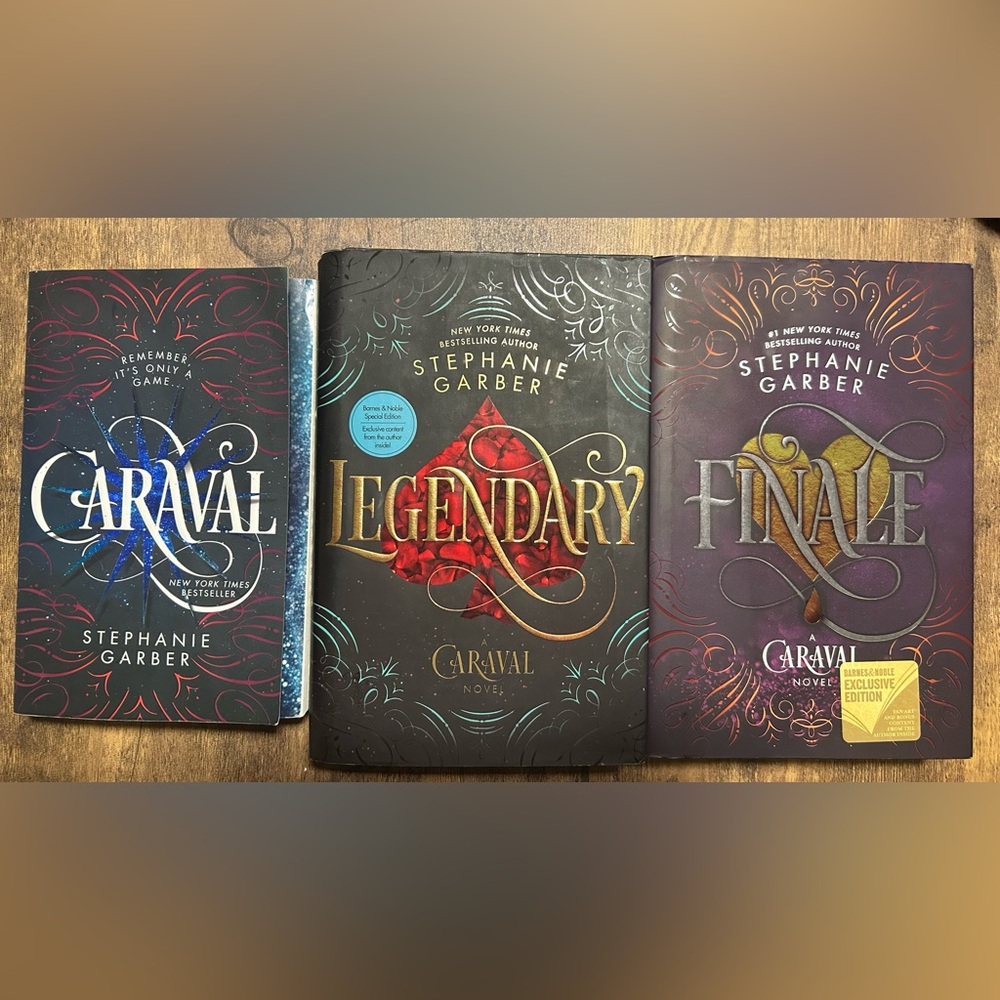 Caraval Trilogy Boxed Set by - Black, Purple & Blue Covers